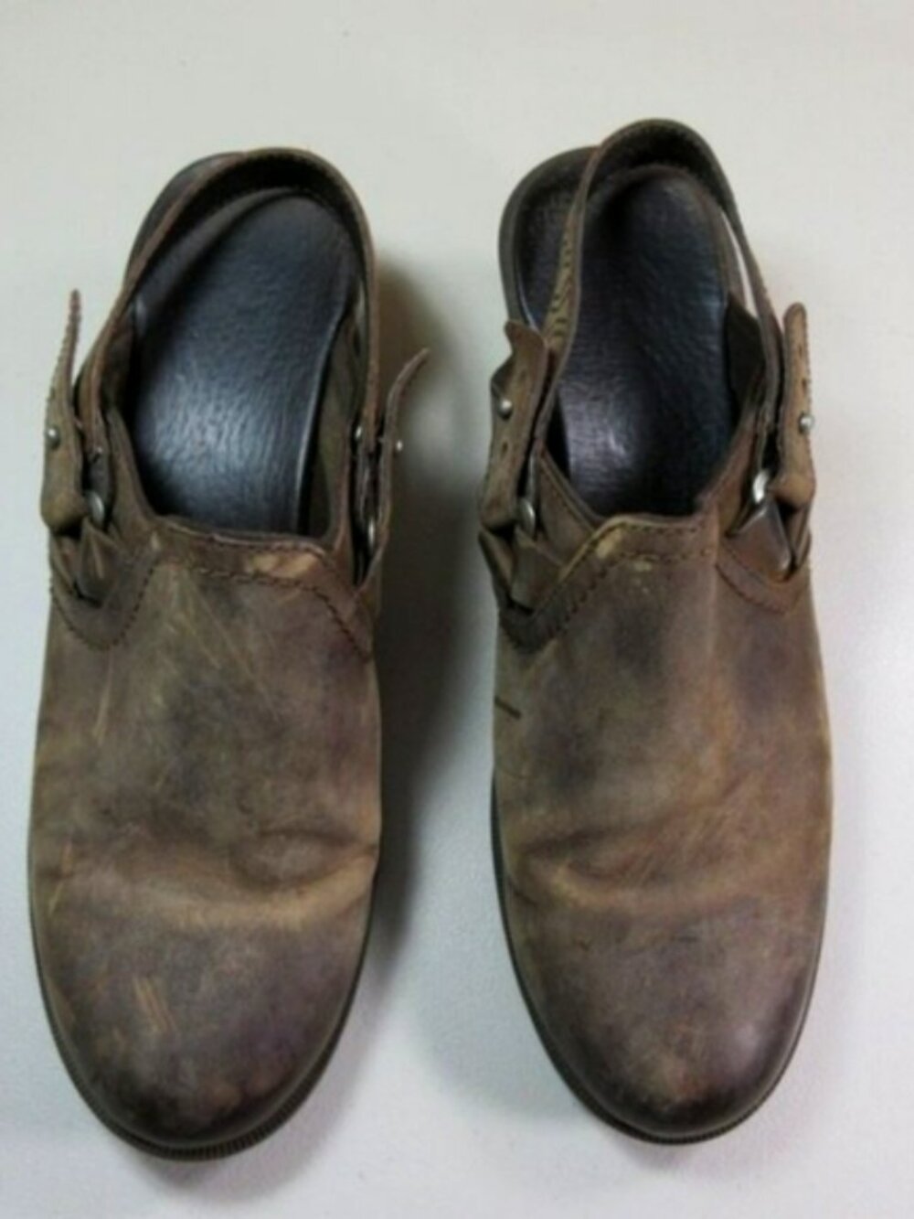 Teva womens brown Foxy distressed wedge slingback clogs 9 M